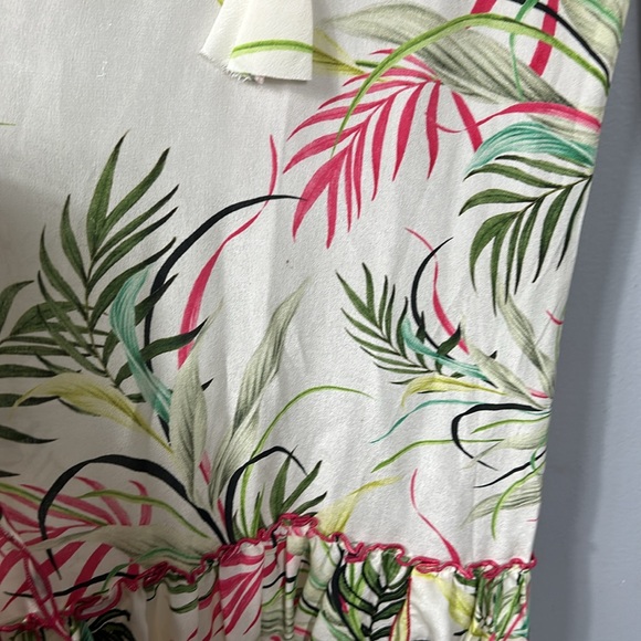 Taj by Sabrina Crippa Silk Embodied  Cream and Green Layered Skirt dress S - Picture 15 of 16